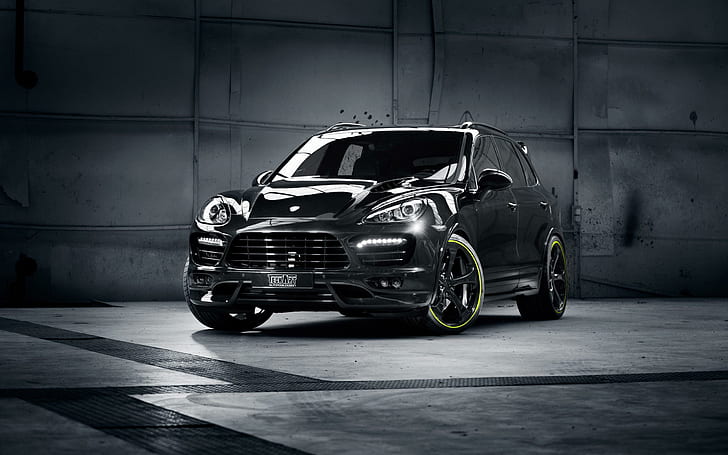 2013 TechArt Porsche Cayenne S Diesel, black 5 door hatchback, HD wallpaper