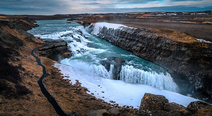 Amazing and Spectacular, water falls and rocks, Europe, Iceland, HD wallpaper