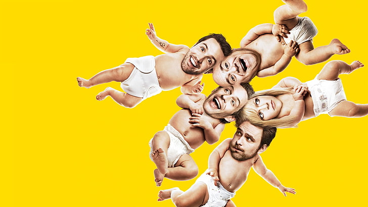its always sunny in philadelphia, yellow, togetherness, happiness, HD wallpaper