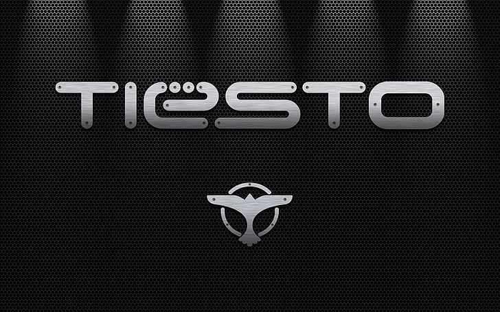 Tiesto logo, dj tiesto, letters, bird, background, symbol, metal