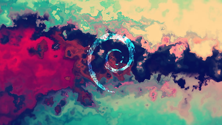 spiral illustration, Linux, Debian, operating system, abstract, HD wallpaper