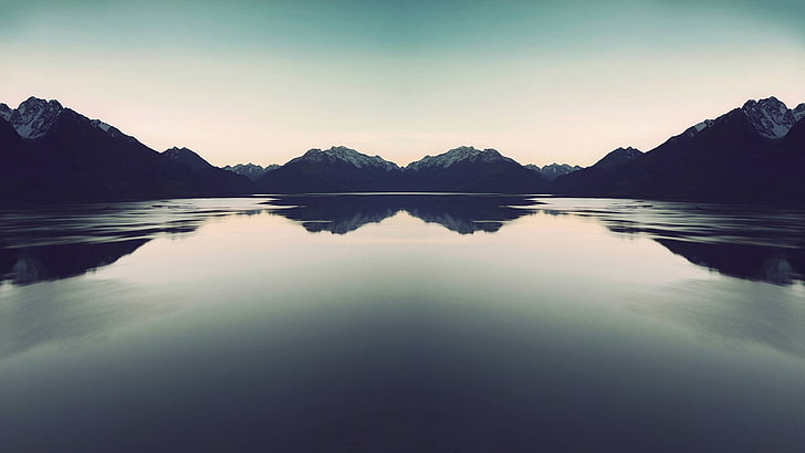 alps mountain, lake, mountains, landscape, reflection, sky, water, HD wallpaper