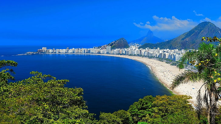 mountain, brazil, rio de janeiro, copacabana beach, tourism, HD wallpaper