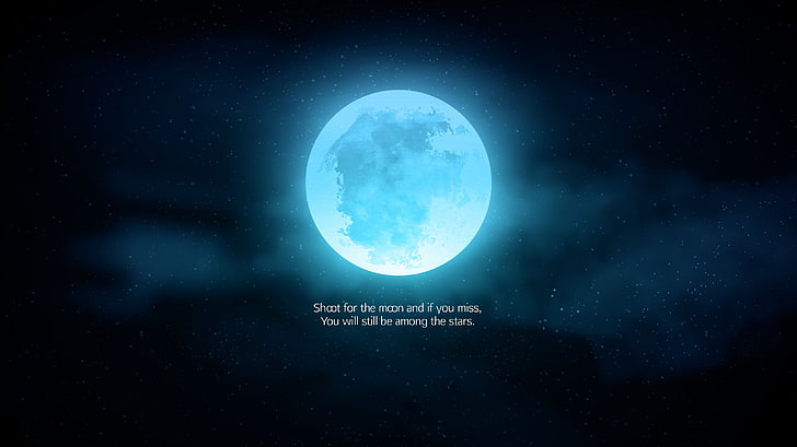 Inspirational quotes, Stars, Moon, Popular quotes, HD wallpaper