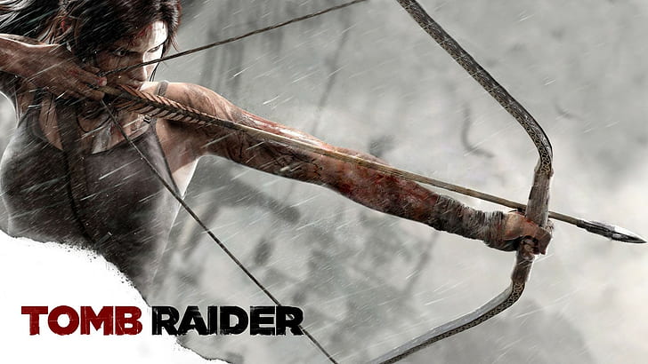 Tomb Raider Lara Croft Bow Arrow Rain HD, video games