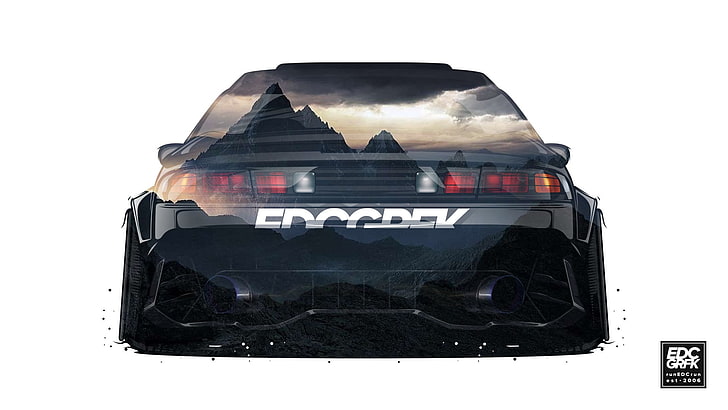 EDC Graphics, Nissan Silvia S14, render, Japanese cars, JDM, HD wallpaper