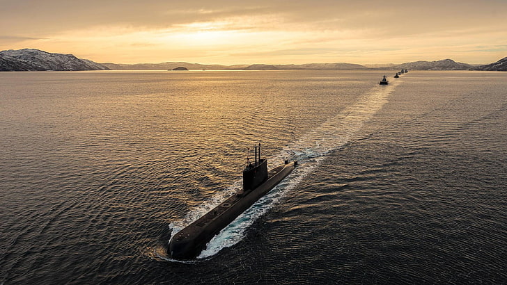 military, submarine, navy, Royal Norwegian Navy, water, scenics - nature, HD wallpaper
