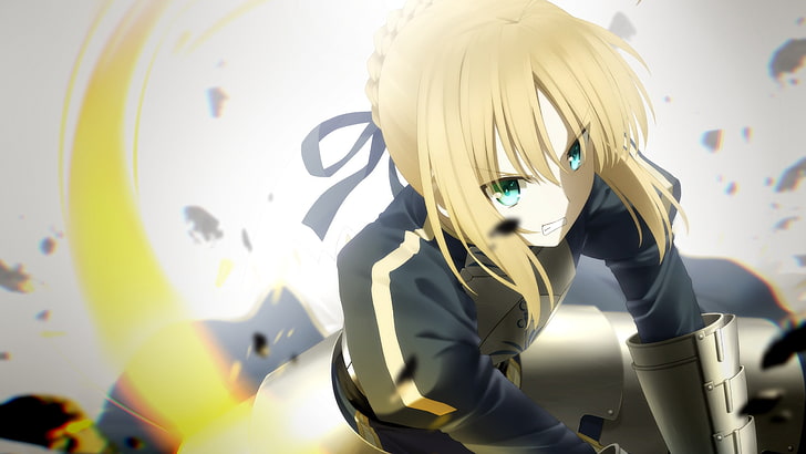 brown-haired female anime character, Fate Series, Saber, Fate/Stay Night, HD wallpaper