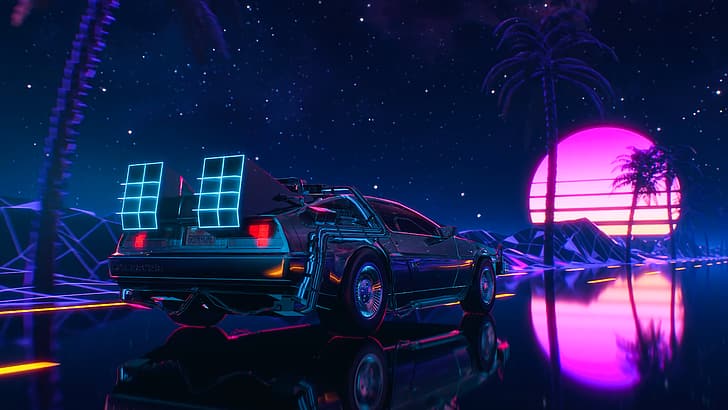DeLorean, Back to the Future, ambient, retrowave, synthwave