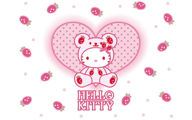 hello kitty  pack 1080p hd, pink color, heart shape, love, positive emotion, HD wallpaper
