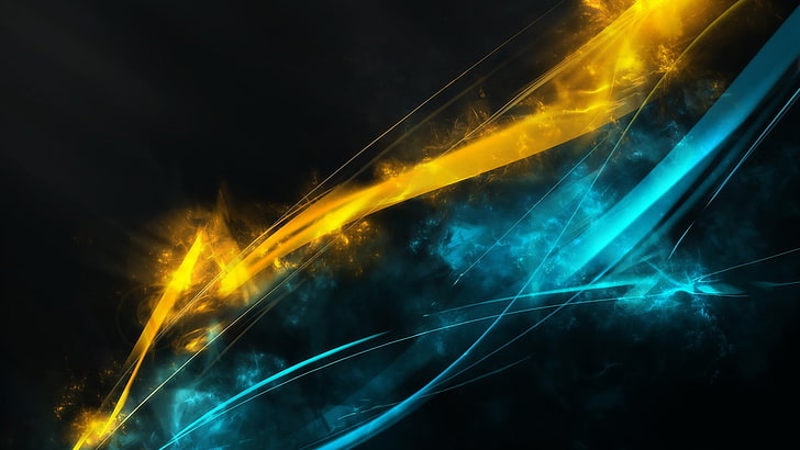 teal and yellow light illustration, digital art, abstract, shapes