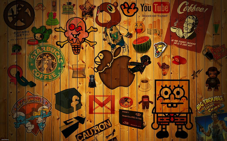 HD wallpaper: apple, cartoon backgrounds, wood, texture | Wallpaper Flare