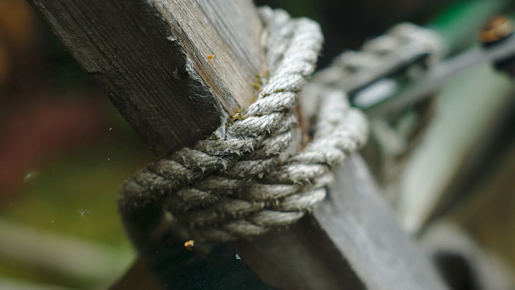 ropes, knot, strength, tied up, close-up, selective focus, no people, HD wallpaper