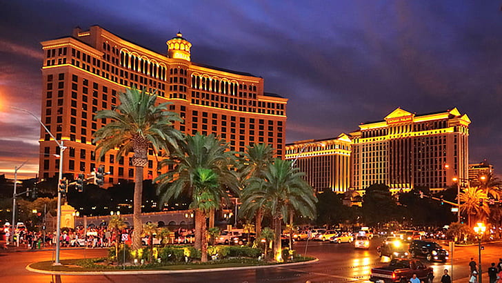 Hd Wallpaper Night In Las Vegas Bellagio Luxury Hotel Casino Hd Wallpapers For Mobile Phones Laptops And Pc 19 1080 Wallpaper Flare