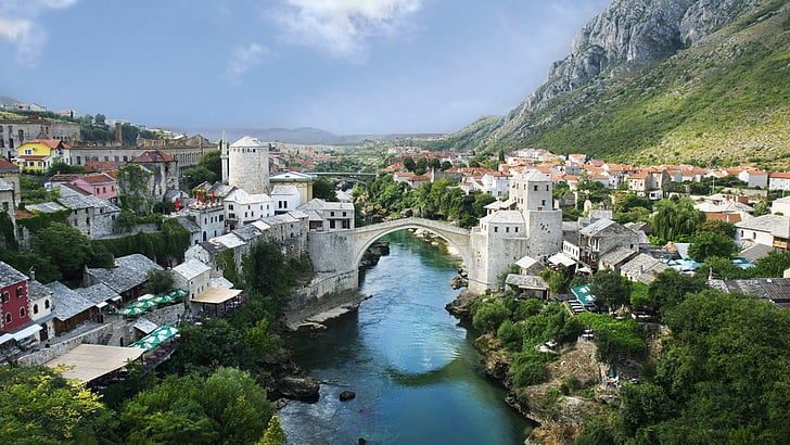 bosnia, bridges, herzegovina, landscapes, mostar, natural, nature, HD wallpaper