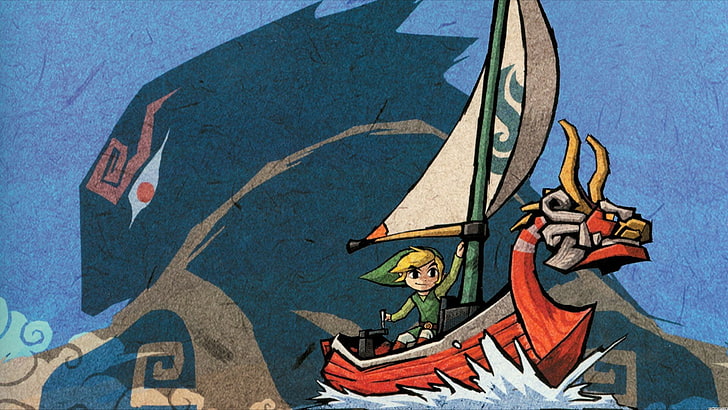 red boat illustration, Zelda, The Legend of Zelda: Wind Waker, HD wallpaper