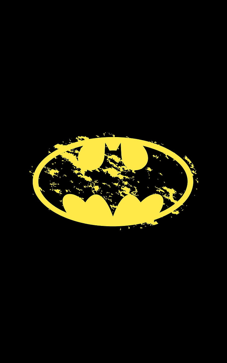 Batman logo, simple background, portrait display, black background, HD wallpaper