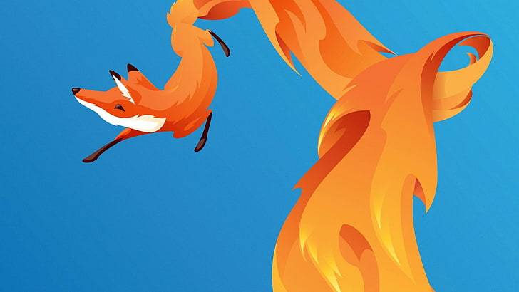 Mozilla Firefox digital wallpaper, blue background, simple background