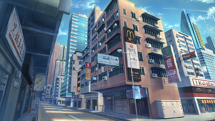 Hd Wallpaper Anime Original Building City Original Anime