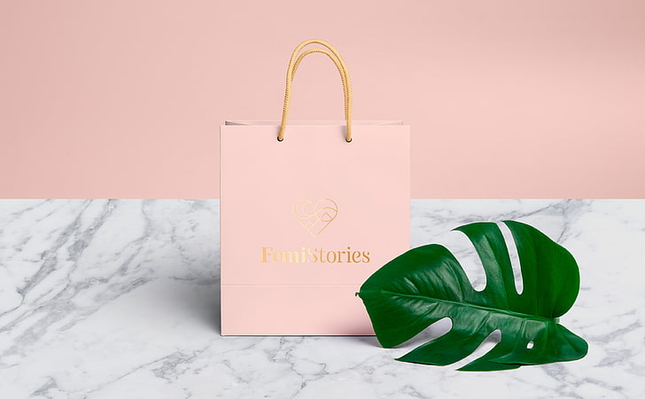 Pink Shopping Bag, Tropical Monstera Leaf,..., Aero, Creative, HD wallpaper