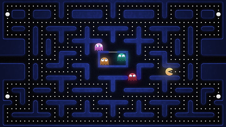 Pacman, Pinky, Blinky, Clyde, retro games, video games, technology