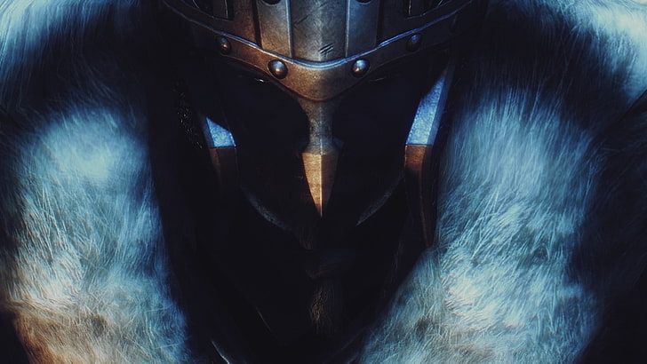 man wearing black and gray armor helmet digital wallpaper, The Elder Scrolls V: Skyrim