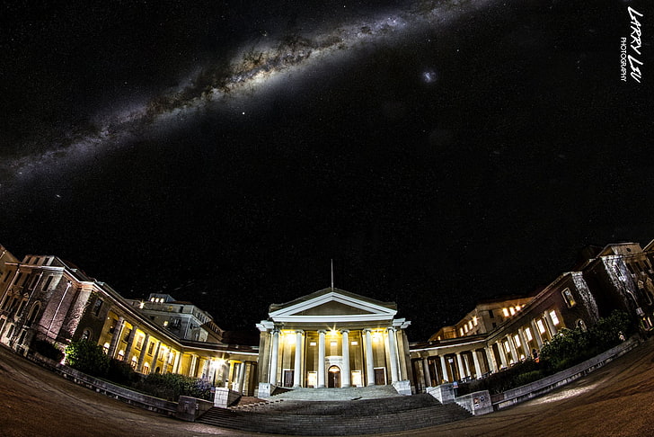 University of Cape Town, South Africa, fisheye lens, Milky Way, HD wallpaper