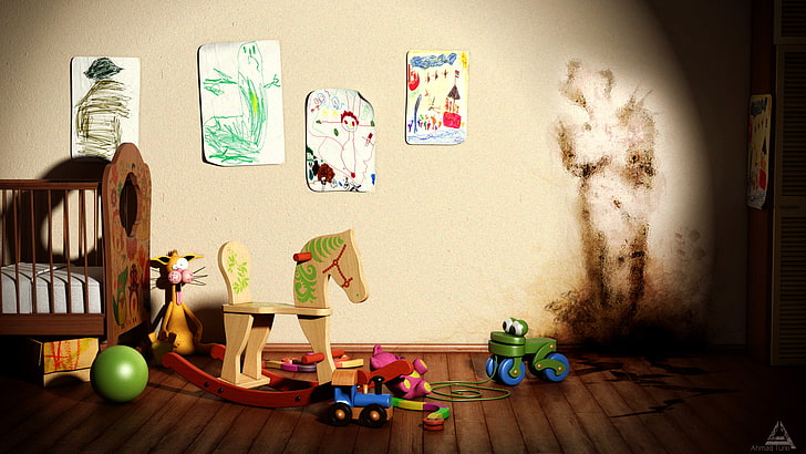 toys, room, indoors, childhood, representation, creativity, HD wallpaper