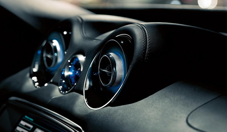 black vehicle dashboard, Jaguar, car, car interior, mode of transportation, HD wallpaper