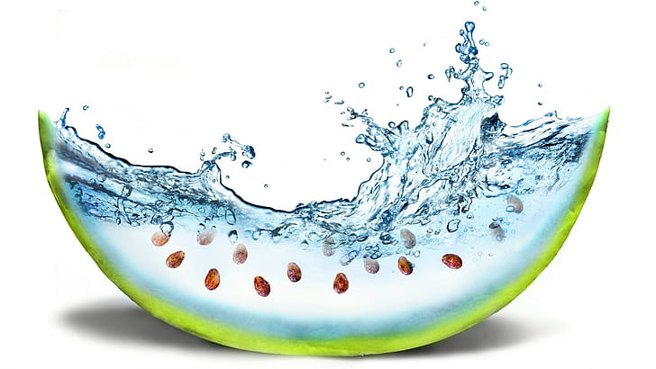 Watermelon Water Splash HD, digital/artwork, HD wallpaper