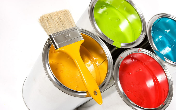 yellow and gray paint brush, color, banks, paintbrush, home Improvement