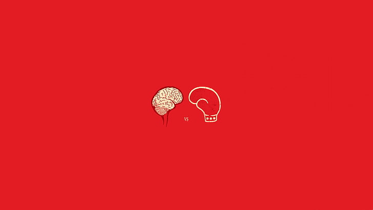 HD wallpaper: brain vector art, humor, red, minimalism, red background, love  | Wallpaper Flare