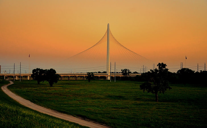 Calatrava Bridge, United States, Texas, Hill, Hunt, Dallas, Santiago, HD wallpaper