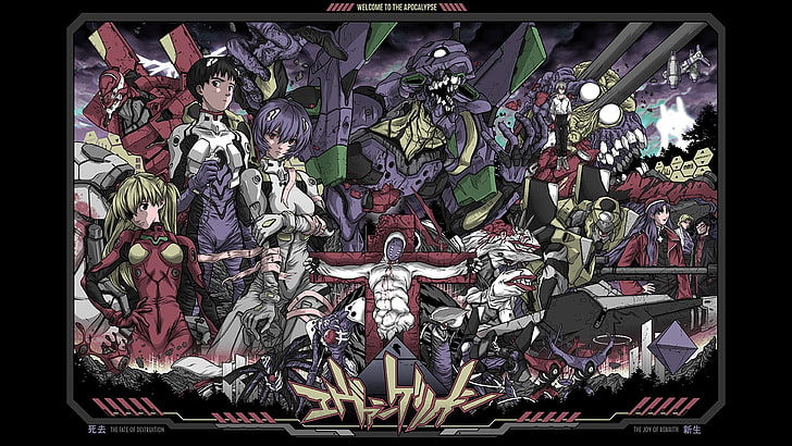 Neon Genesis Evangelion poster, Ikari Shinji, Ayanami Rei, Asuka Langley Soryu, HD wallpaper