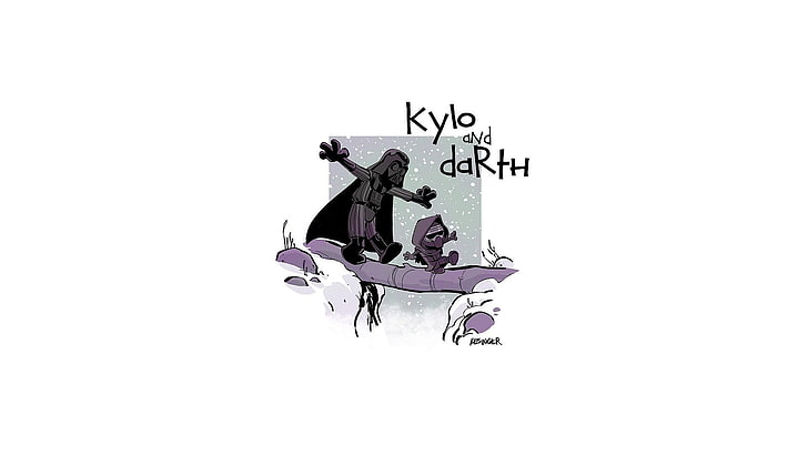 Dart Vader illustration, Star Wars, Calvin and Hobbes, Kylo Ren