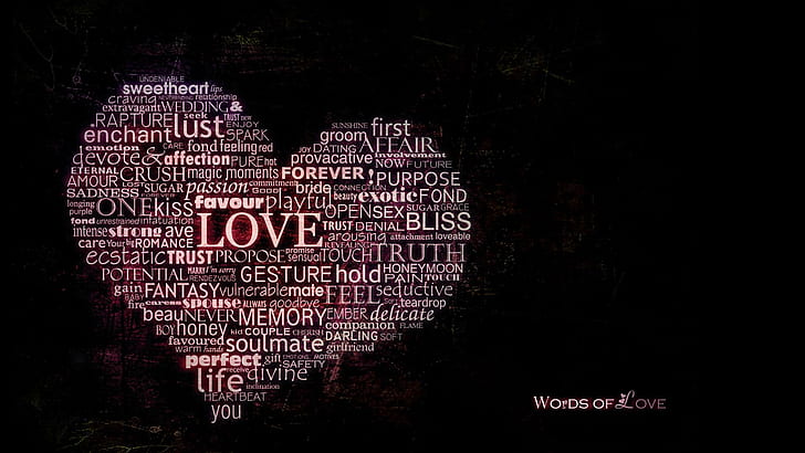 HD wallpaper: Words of Love HD, heart, pink | Wallpaper Flare