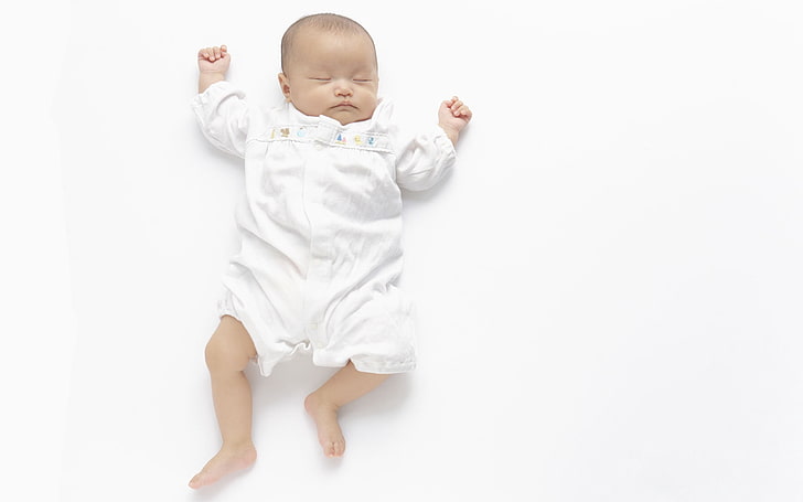 baby's white onesie, child, clothes, sleep, charming, cute, small