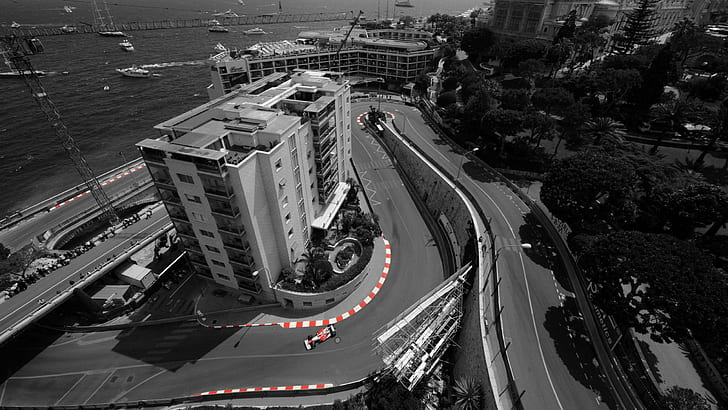 Monaco Gp Colorsplash, ferrari, formula 1, cars, HD wallpaper