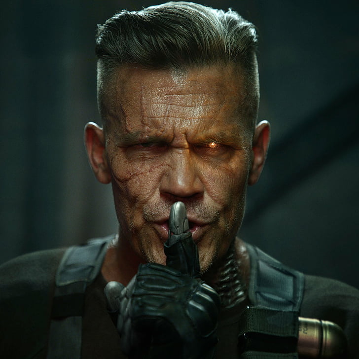 man's face, Deadpool 2, Cable, Josh Brolin, 2018