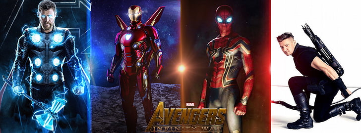 Avengers character poster, Avengers Infinity War, Iron Man, Thor, HD wallpaper