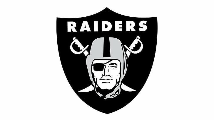Football, Oakland Raiders, front view, white background, text