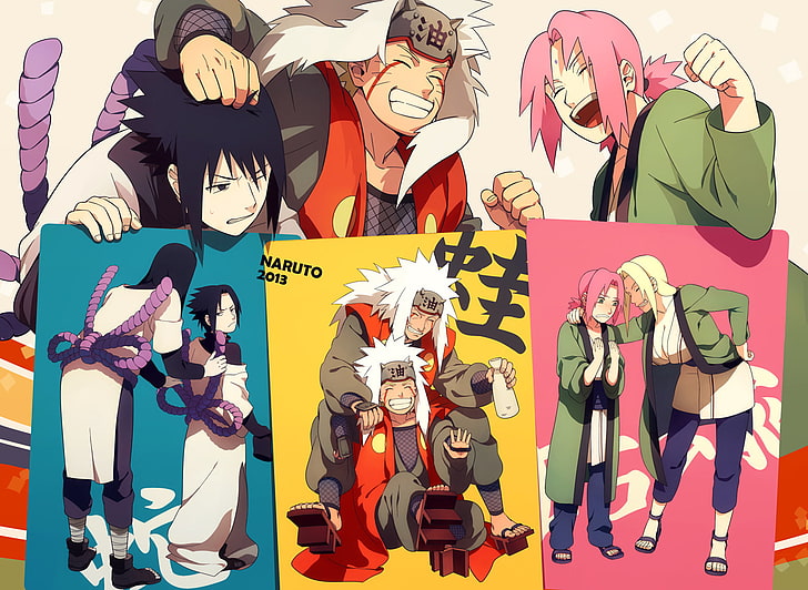 Naruto, Sasuke, and Sakura wallpaper, Anime, Jiraiya (Naruto), HD wallpaper
