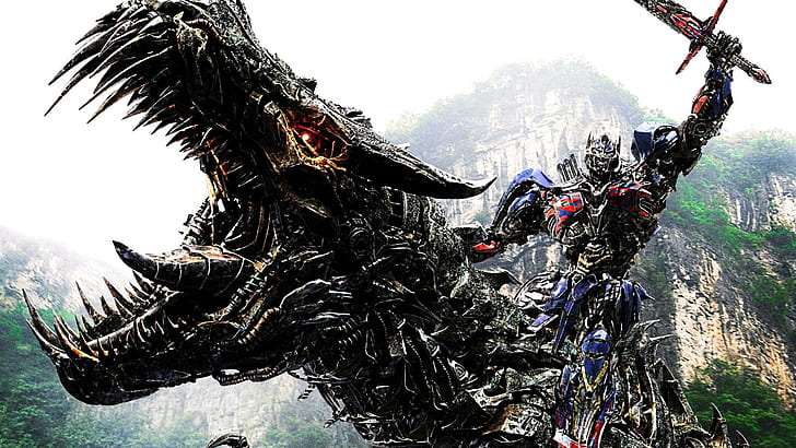 Transformers: Age of Extinction Transformers Dinosaur Optimus Prime HD, HD wallpaper