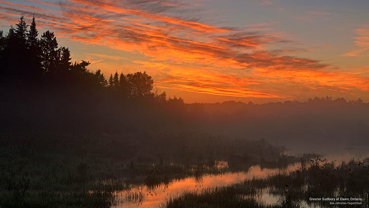 Greater Sudbury at Dawn, Ontario, Sunrises/Sunsets, HD wallpaper
