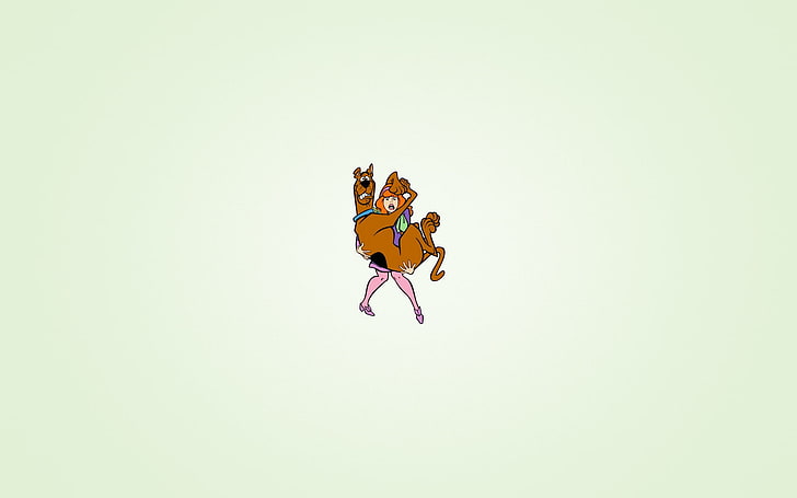 Scooby-Doo character, girl, fear, dog, minimalism, humor, keeps