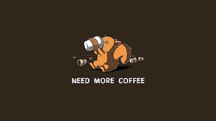 coffee, minimalism, squirrel