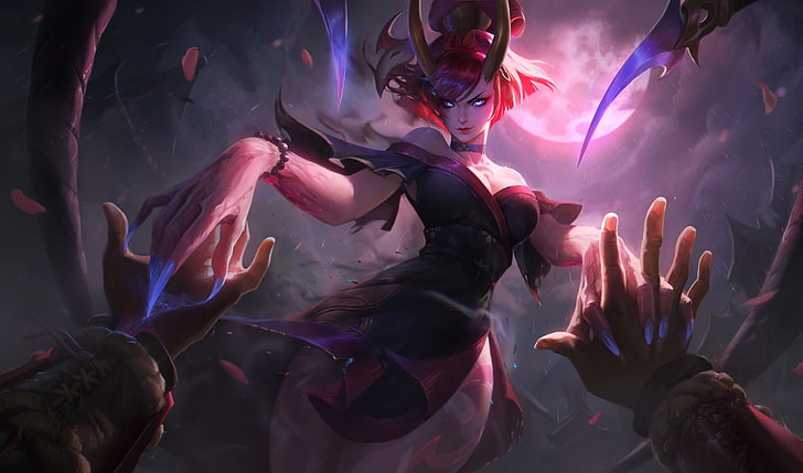 Girl, The game, Look, Eyes, Hands, Horns, League of legends