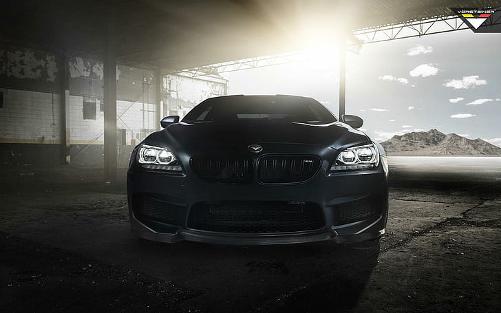 2014 BMW M6 Gran Coupe Aero Front By Vorsteiner 2, black car, HD wallpaper