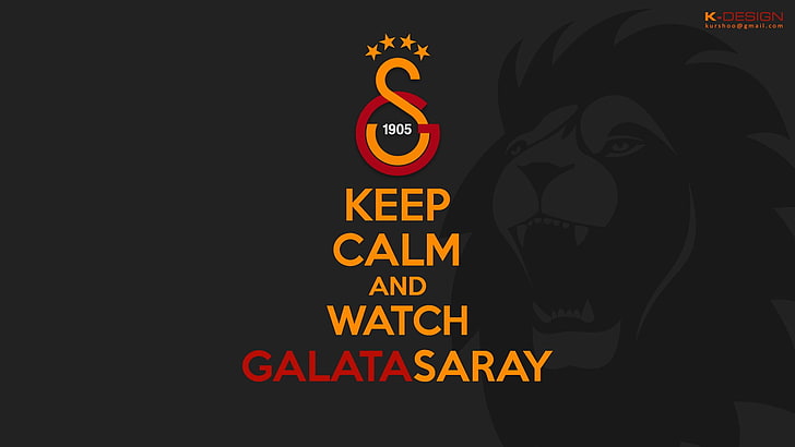 Keep Calm and Watch GalataSaray text overlay, Galatasaray S.K., HD wallpaper