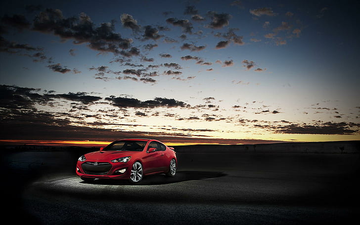 2013 Hyundai Genesis Coupe, red modern coupe, cars